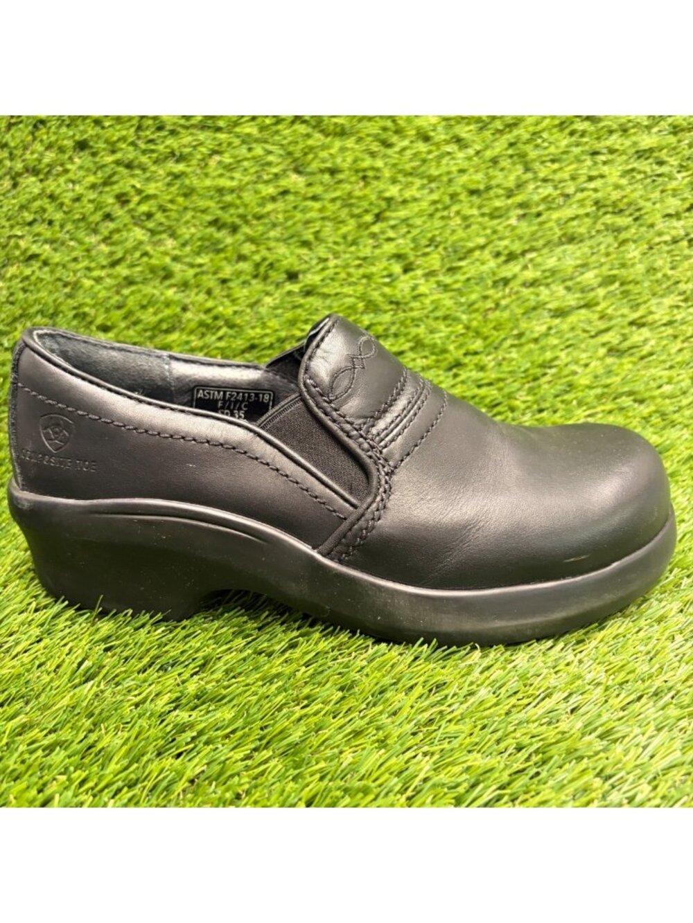 Ariat Expert Safety Clog SD Womens Size 7.5 All Black Composite Toe Work Shoes